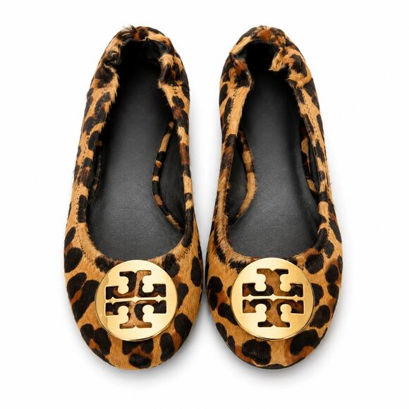 Tory Burch Shoes - 100% Genuine Leather and Calf Hair Tory Burch Reva Leopard Ballet Flats Size 7
